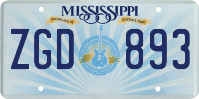 MS license plate ZGD893
