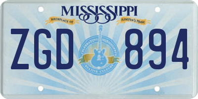 MS license plate ZGD894