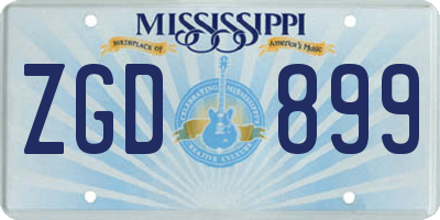 MS license plate ZGD899