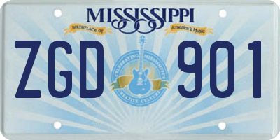 MS license plate ZGD901
