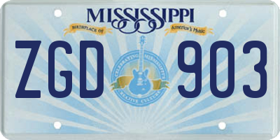 MS license plate ZGD903