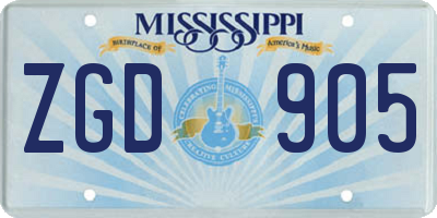 MS license plate ZGD905