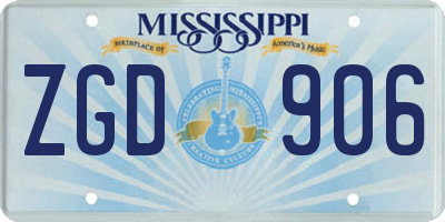 MS license plate ZGD906