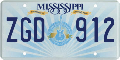 MS license plate ZGD912