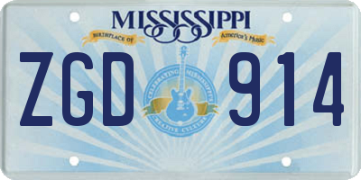 MS license plate ZGD914