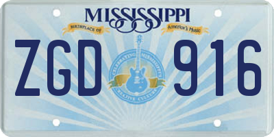 MS license plate ZGD916