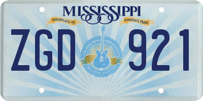 MS license plate ZGD921