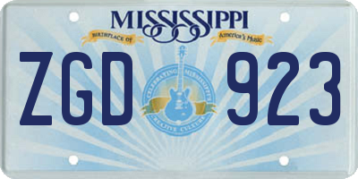 MS license plate ZGD923