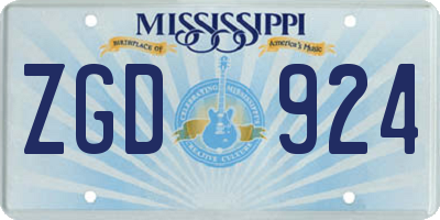 MS license plate ZGD924