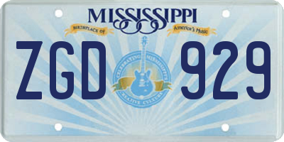 MS license plate ZGD929