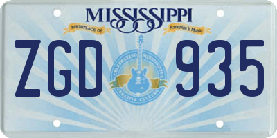 MS license plate ZGD935