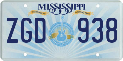 MS license plate ZGD938
