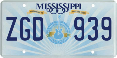 MS license plate ZGD939