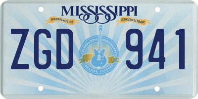 MS license plate ZGD941