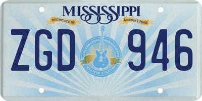 MS license plate ZGD946