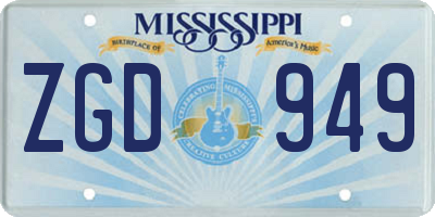 MS license plate ZGD949