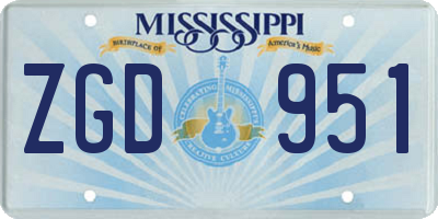 MS license plate ZGD951