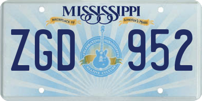 MS license plate ZGD952