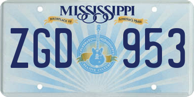 MS license plate ZGD953
