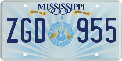 MS license plate ZGD955