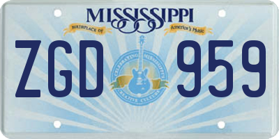 MS license plate ZGD959