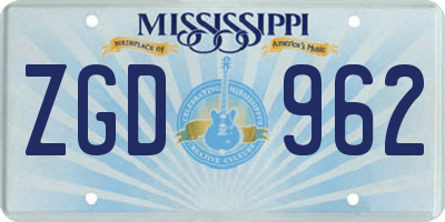 MS license plate ZGD962