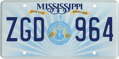 MS license plate ZGD964