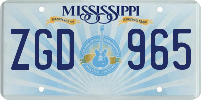 MS license plate ZGD965