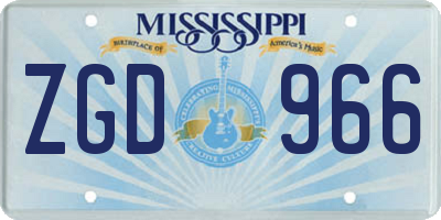 MS license plate ZGD966