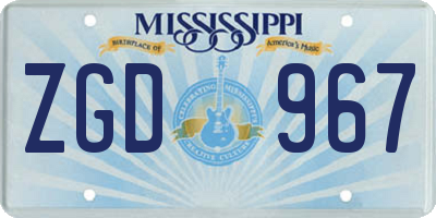 MS license plate ZGD967