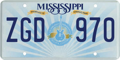 MS license plate ZGD970