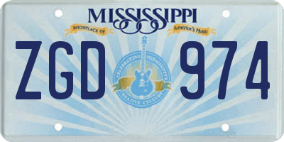 MS license plate ZGD974