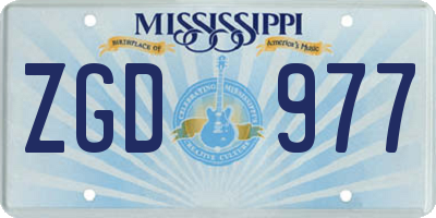 MS license plate ZGD977