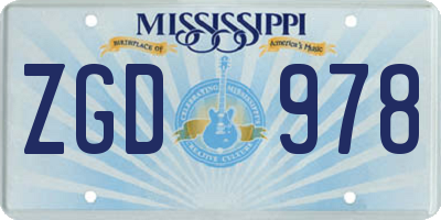 MS license plate ZGD978