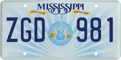 MS license plate ZGD981