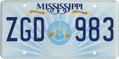 MS license plate ZGD983