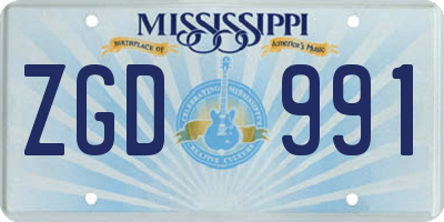 MS license plate ZGD991