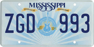MS license plate ZGD993