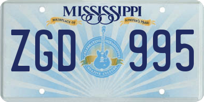 MS license plate ZGD995