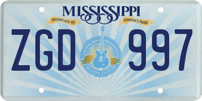 MS license plate ZGD997
