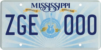 MS license plate ZGE000