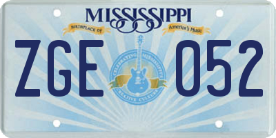MS license plate ZGE052
