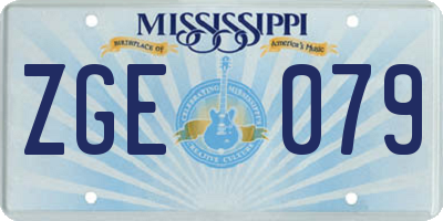 MS license plate ZGE079
