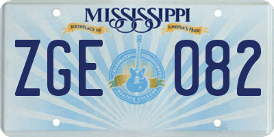 MS license plate ZGE082