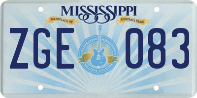 MS license plate ZGE083