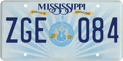 MS license plate ZGE084