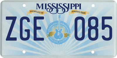 MS license plate ZGE085