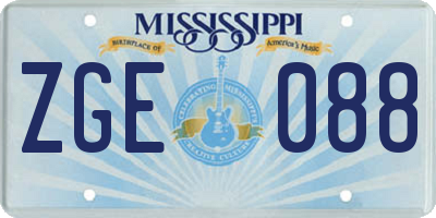 MS license plate ZGE088