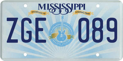 MS license plate ZGE089