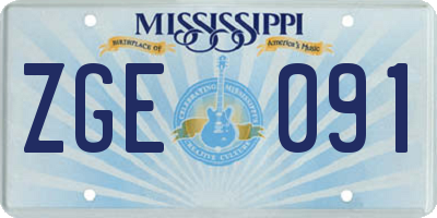MS license plate ZGE091